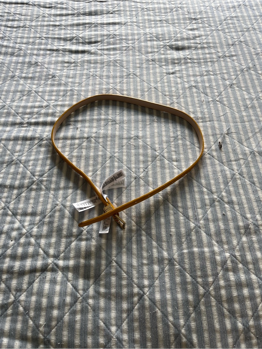 Aldo Slim Yellow Leather Belt with Gold Buckle